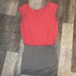 Guess Women Dress Size Small Pink Stripe & Gray Mini Pullover